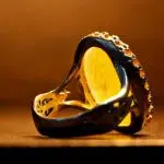 انگشتر نقره مردانه مدل قرار با سنگ عقیق زرد